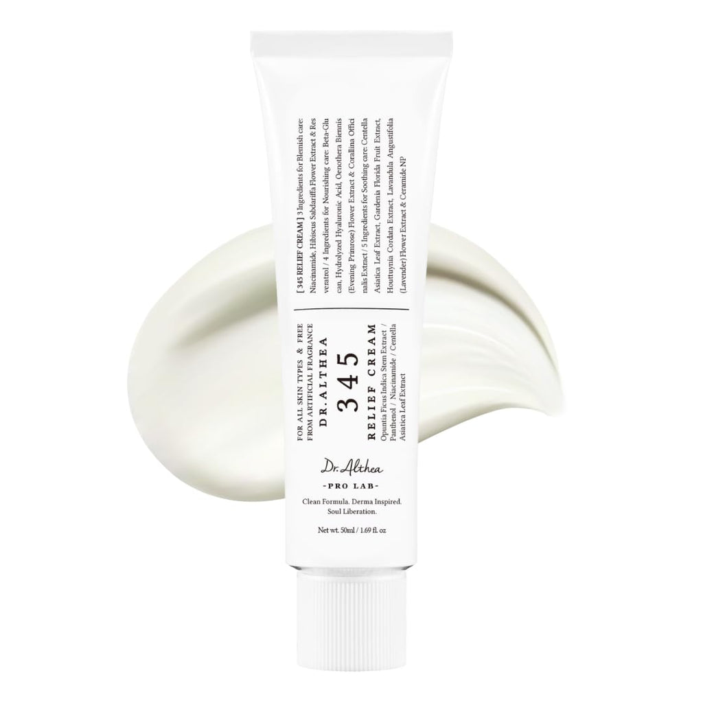 Dr.Althea 345 Relief Cream | PDRN & Hyaluronic Acid for Hydration, Blemish Care | Post-Acne Face Moisturizer with Centella & Niacinamide | Korean Vegan Skincare, 1.69 Fl Oz (Ver.2 - Pack of 1)