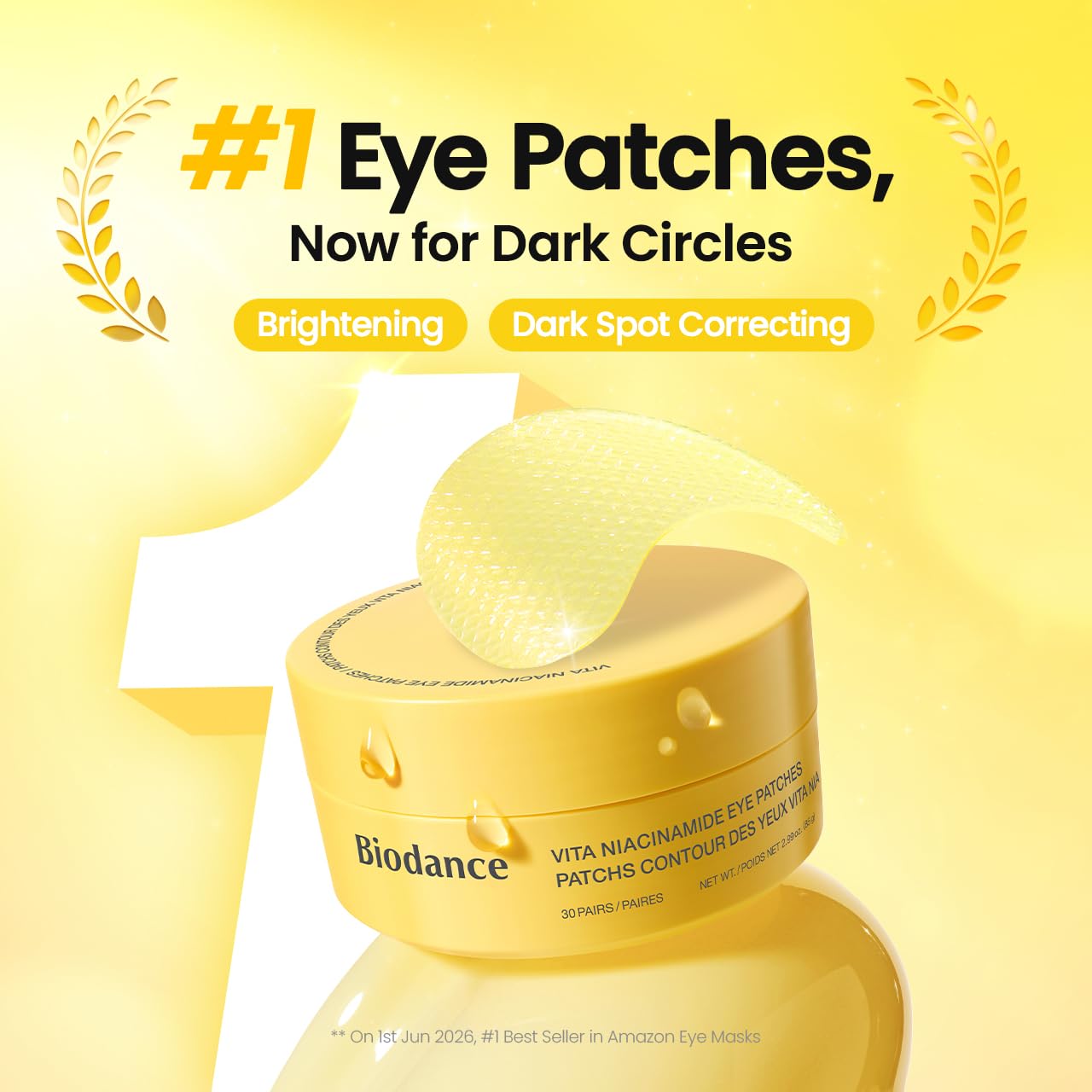 BIODANCE Collagen Peptide Eye Patches, Anti Wrinkle & Smile Line Patches for Face, Under Eye Mask for Fine Lines & Eye Bags, Travel Essentials & Self Care Gifts for Women, Korean Skin Care (60 Count)