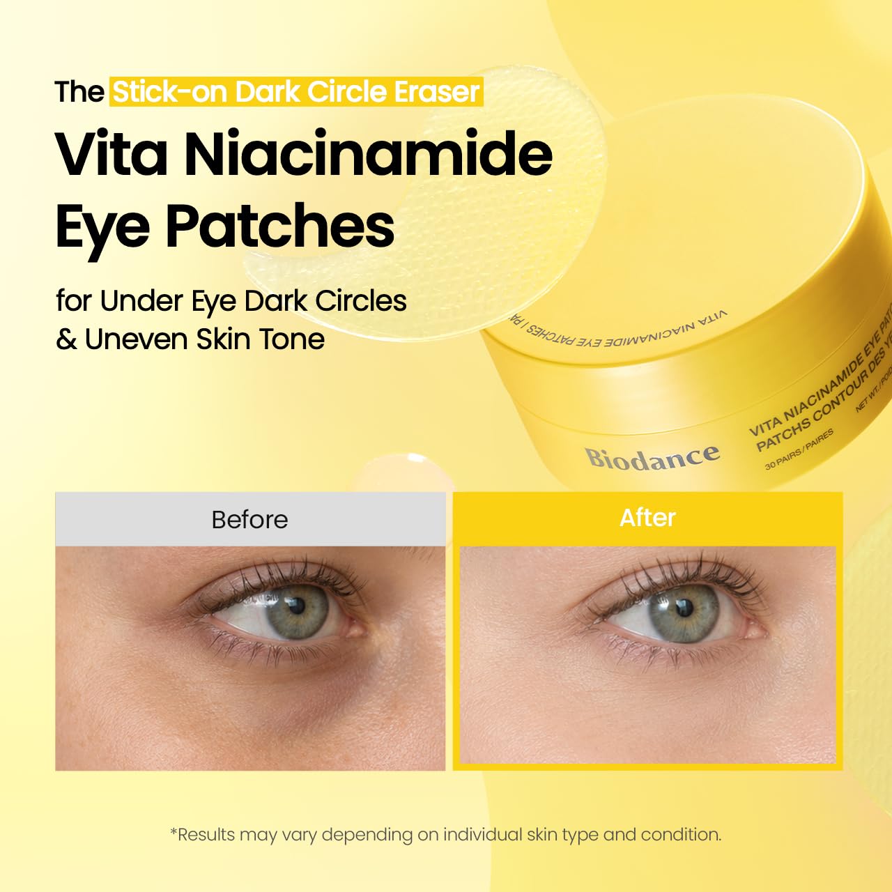 BIODANCE Collagen Peptide Eye Patches, Anti Wrinkle & Smile Line Patches for Face, Under Eye Mask for Fine Lines & Eye Bags, Travel Essentials & Self Care Gifts for Women, Korean Skin Care (60 Count)