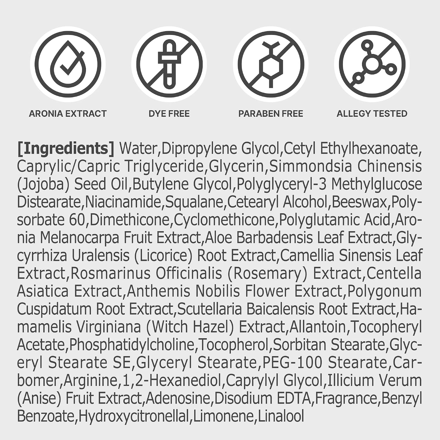Aronia Extract Day Night Cream for Face Neck with Antioxidant Formula, Hydrating Moisturizer, Brightening 1.76 oz
